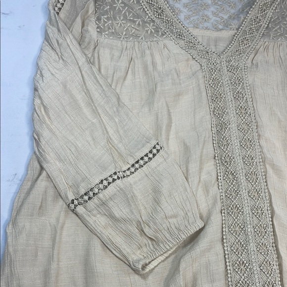 Style & Co. Cream Relaxed Blouse with Embellished Details - Picture 2 of 5